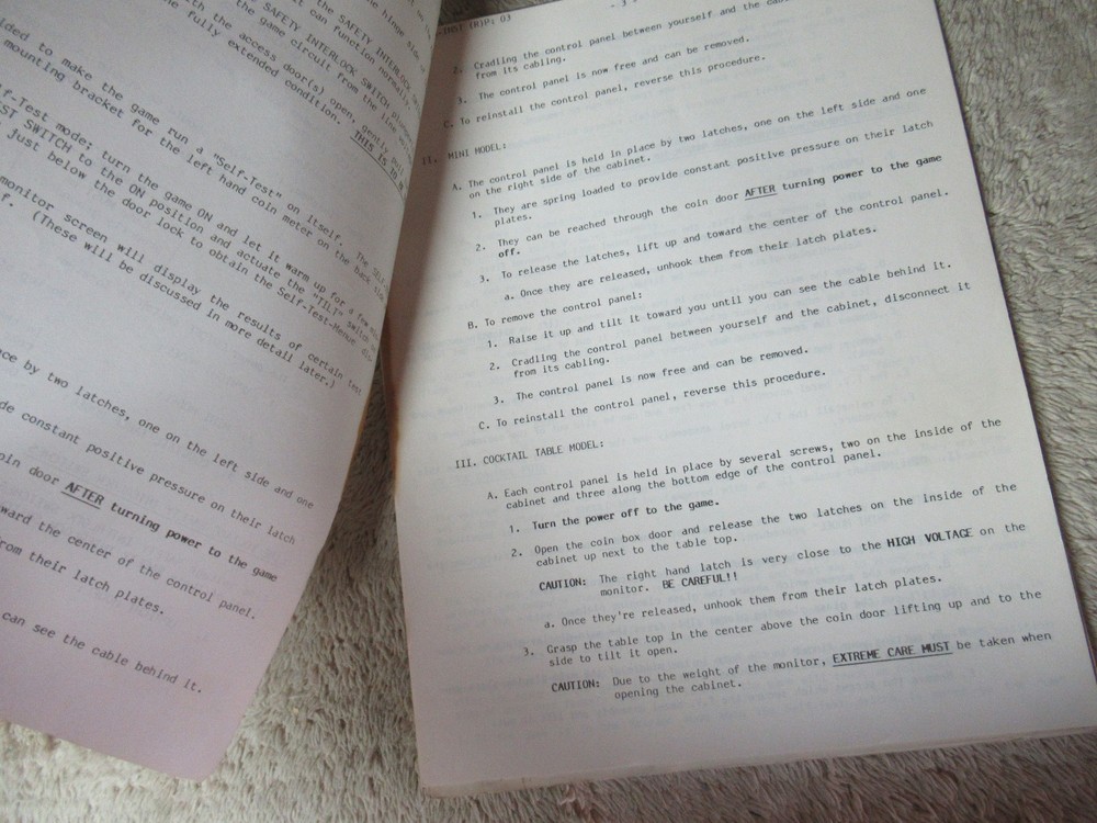KICK MIDWAY kickman general instructions arcade video game manual