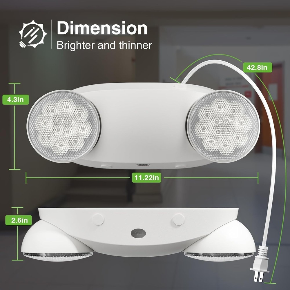 4 Pack LED Emergency Exit Light Adjustable 2 Head With Battery Back-up for HOME