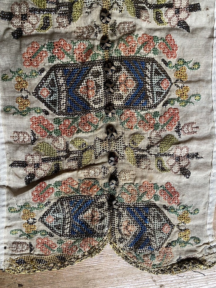 Antique Ottoman Turkish Embroidered Panel