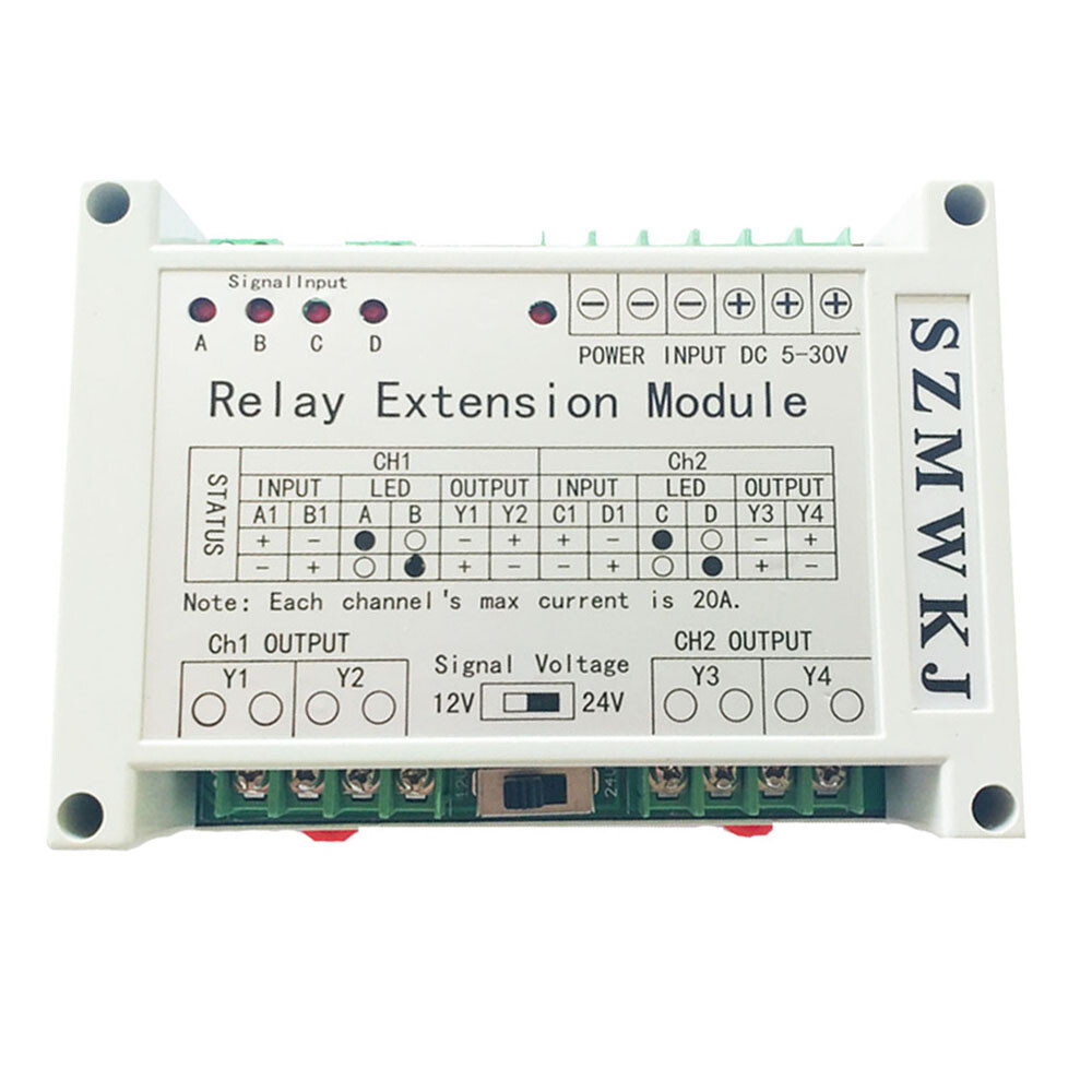 5-30V Multi-function 2 Channel 4 Way Relay Extension Module 40A Relay Controller