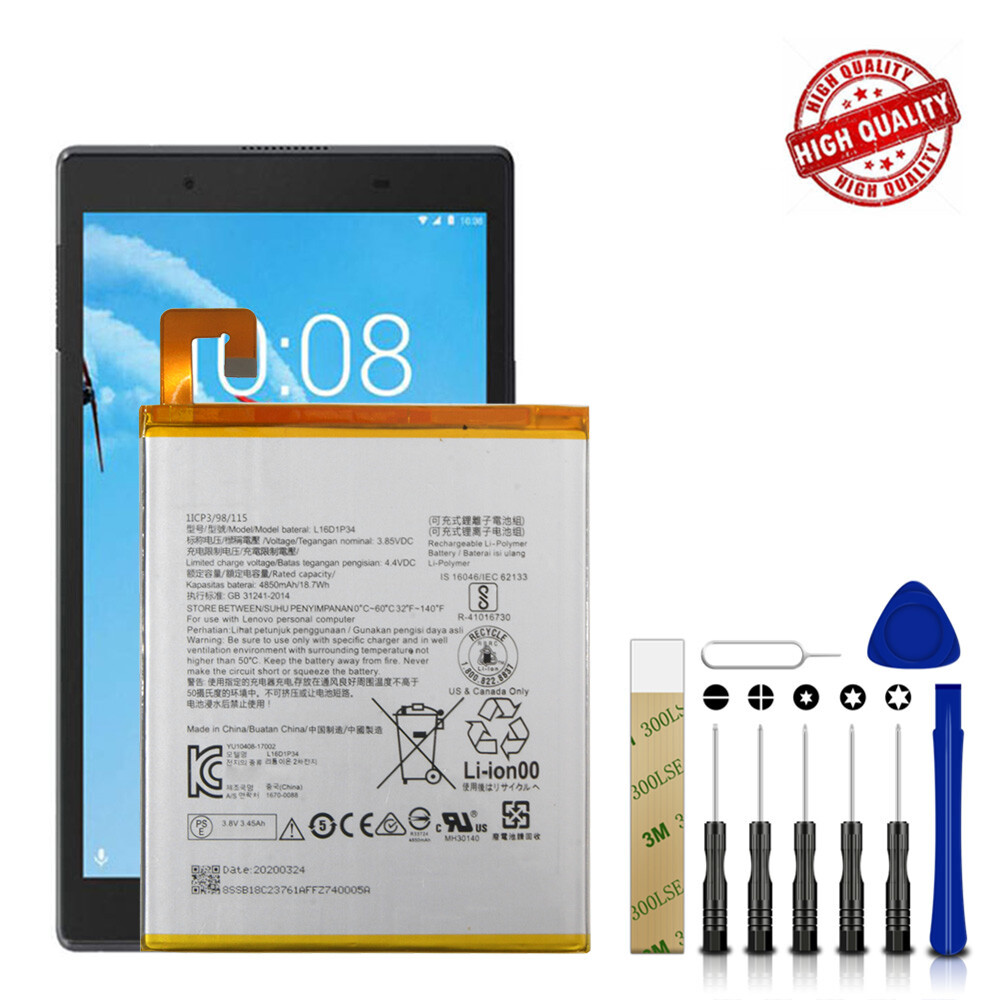 For Lenovo Tab 4 8" TB-8704V Replacement Battery L16D1P34 Tools