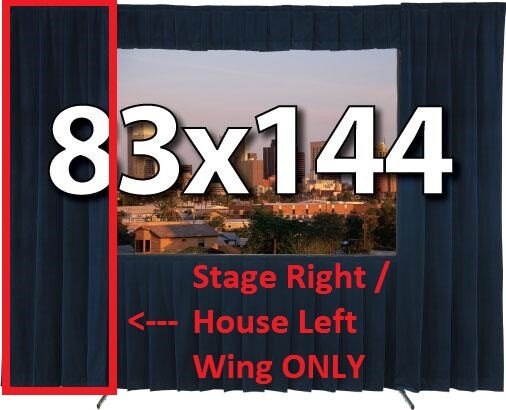 DA-LITE 83 X 144 FAST FOLD ** BLACK STAGE RIGHT WING DRAPE ONLY **