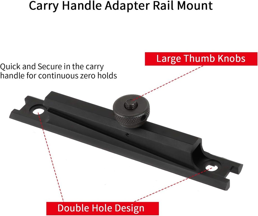 Metal Tactical Rear Sight Carry Handle Mount Adjust Removable Low Profile Mount