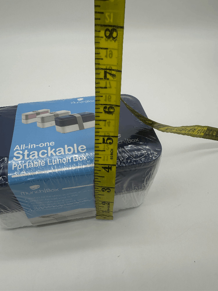Stackable Lunch Box W/ Utensils Munch Box Portable 8 x 4 NWT