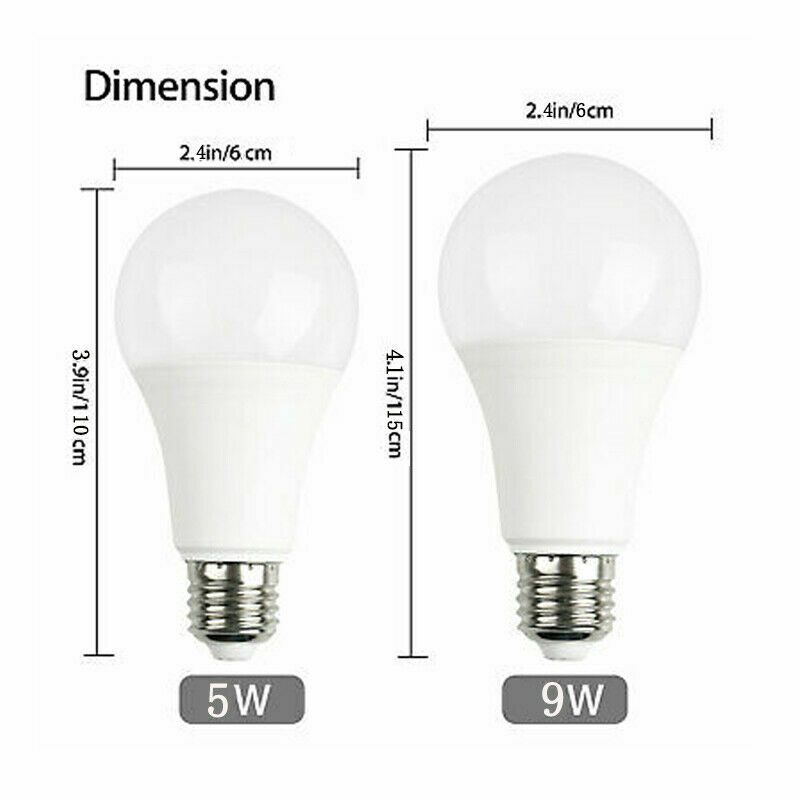 E27 Radar Motion Sensor LED Celling Bulb Light Night Lamp Cool White 7W 9W 12W