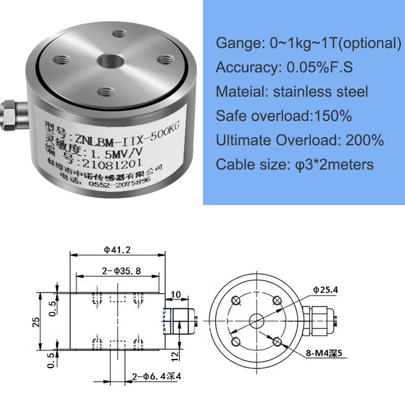 Pressure Pull Force load Cell sensor Weighing Transducer Stress Tension Measure