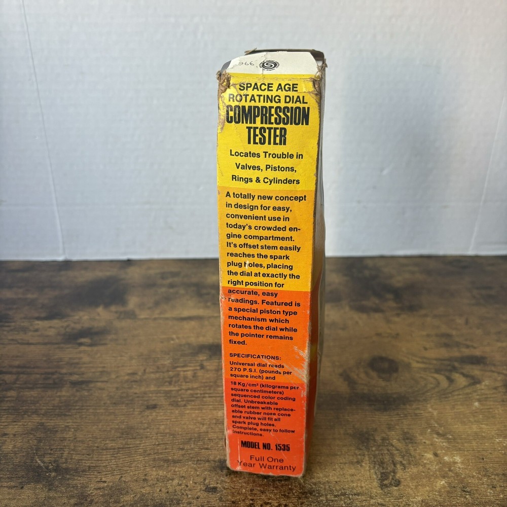 Vintage Rotating Dial Compression Tester - 1976 RAC Rite Autotronics Model 1535