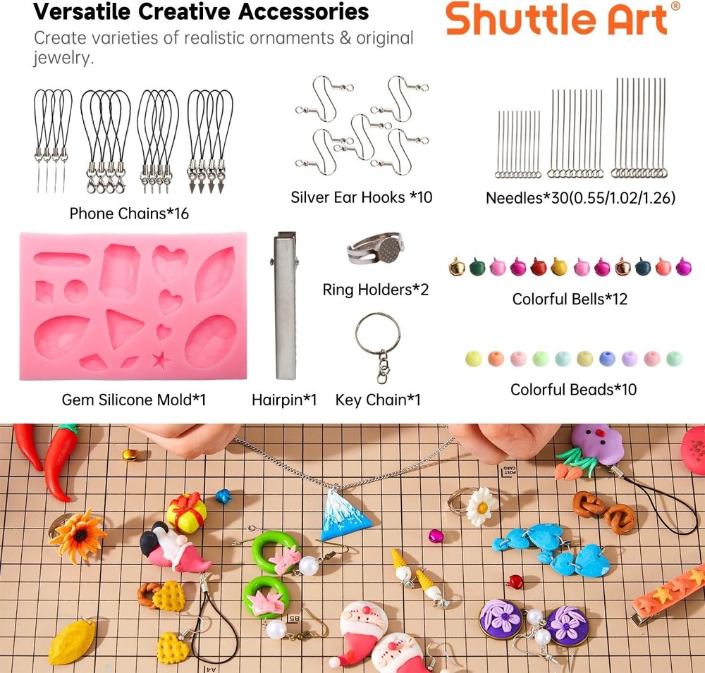 Versatile Polymer Clay Kit: 57 Colors, 19 Tools - Perfect for Creative Minds