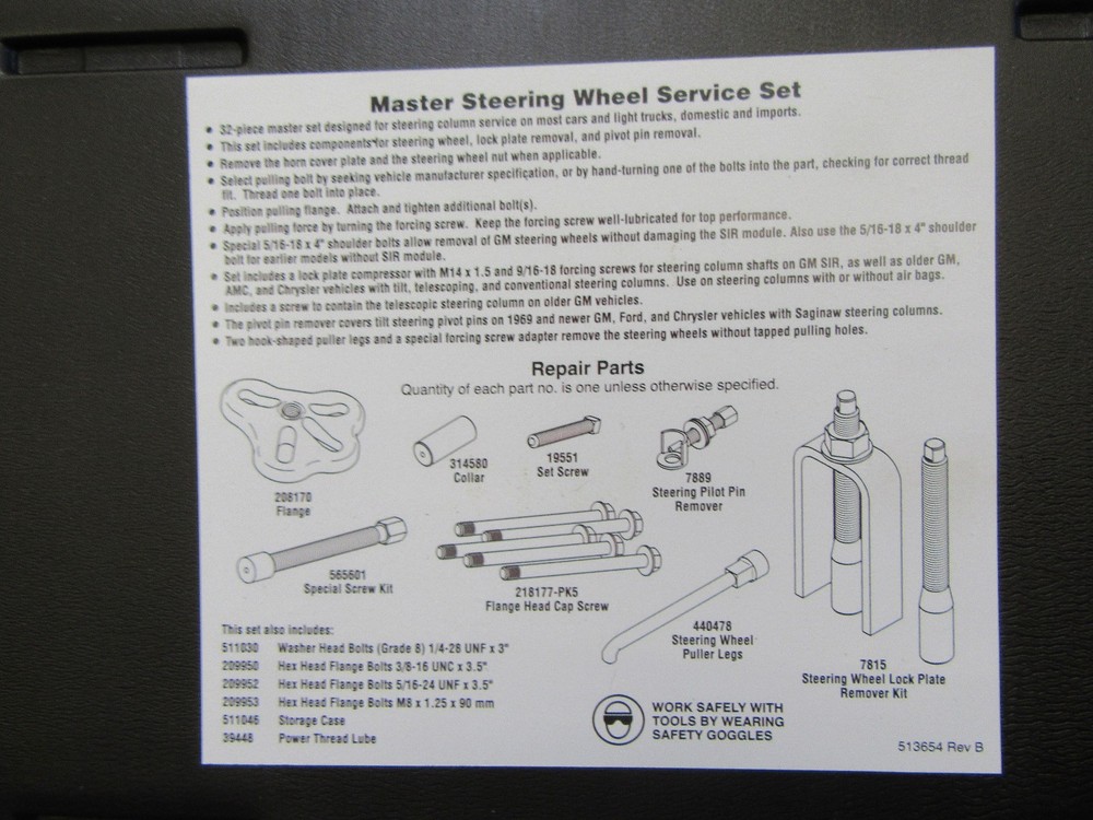 OTC Tools 7984 Master Steering Wheel Service Set - NO CASE