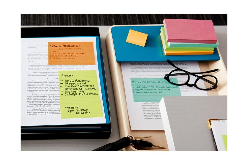 Post-it Notes, 3 in x 5 in, 5 Lined Sticky Notes Pads, 100 Sheets per Pad, Fl...