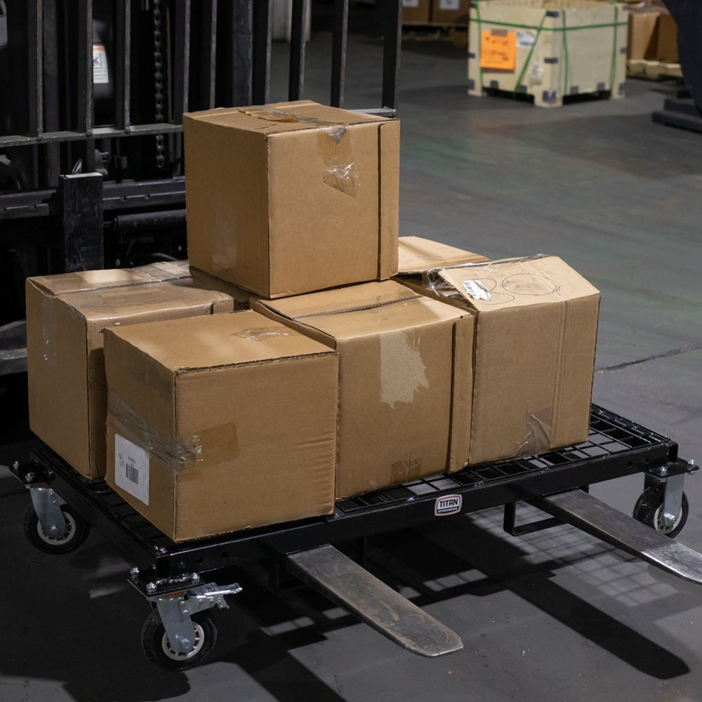 Titan Attachments Heavy-Duty Rolling Platform Base with Fork Pockets