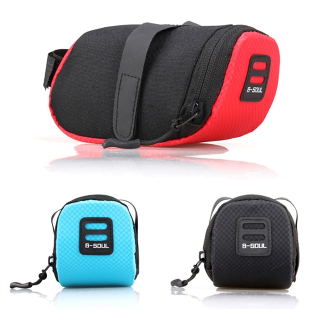 Compact Bicycle Saddle Bag for Key Wallet Phone with Shockproof Padding