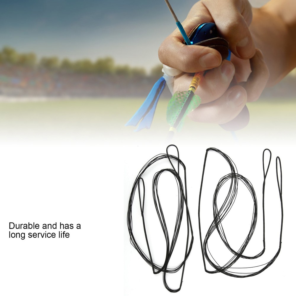 2 Pack 53" Recurve Bow String 12 Strands Archery Bowstrings Replacement Black US
