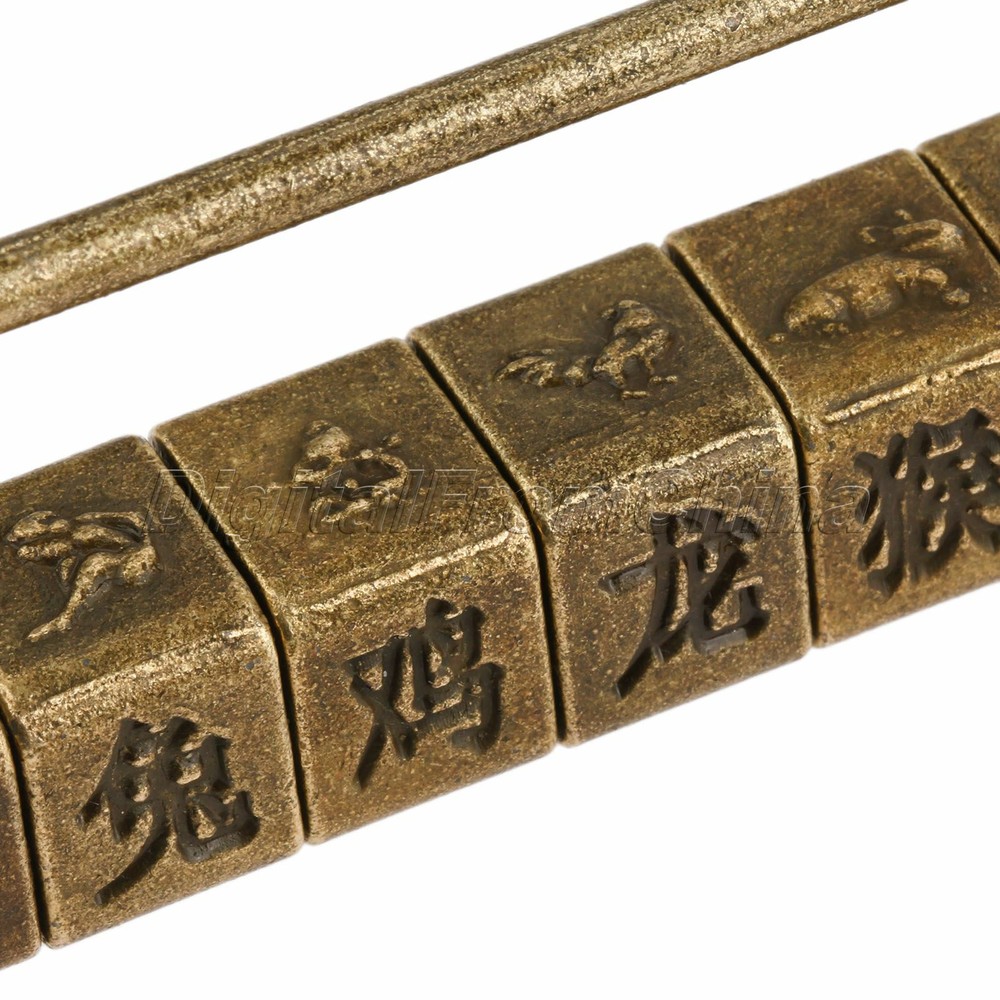 Chic Chinese Word & Pattern Password Padlock Hardware Chest Cabinet Door Decor