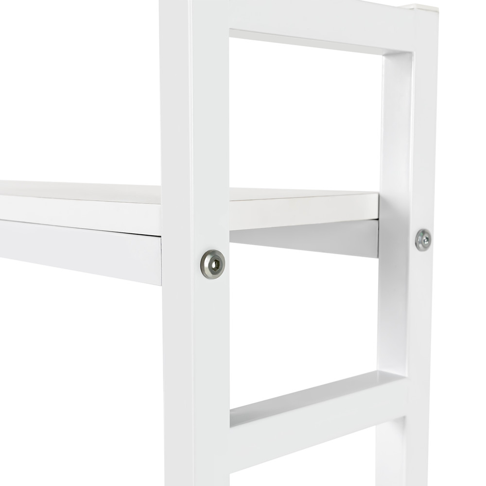 White Desktop Bookshelf Storage Organizer Computer Desk Shelf Display Rack