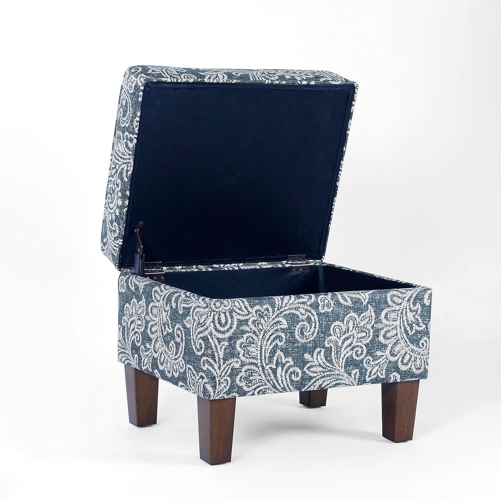 Home Decor |K7646-A879| Upholstered Modern Rectangular Storage Ottoman | Hinged
