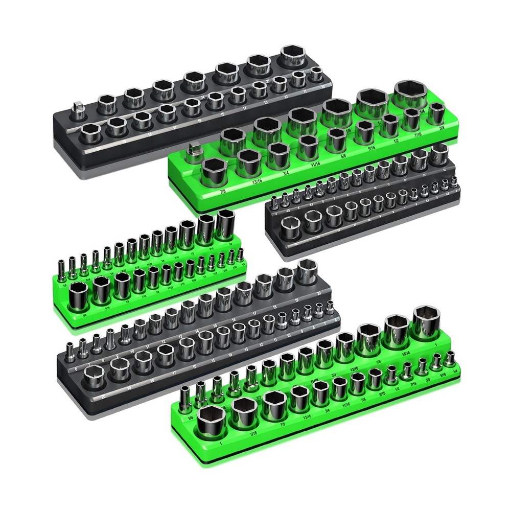 Magnetic Socket Organizer Holder Set For Tool Box Drawer, Toolbox O... Fast Ship