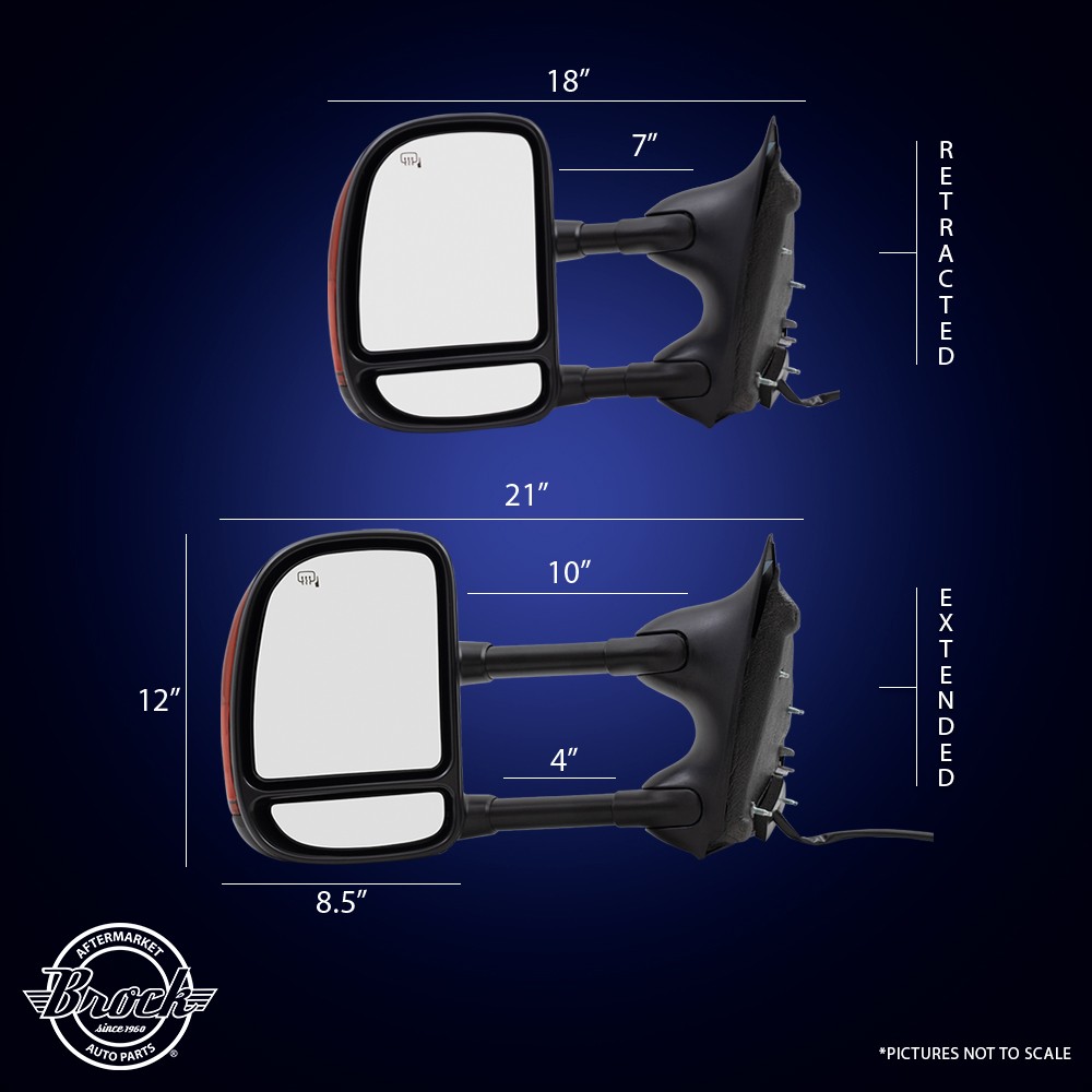 Power Towing Mirror For 2003-2005 Excursion Extendable Dual Arms-Double Swing
