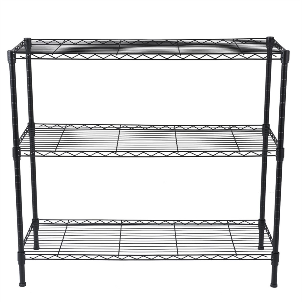 3-Tier Heavy Duty Adjustable Shelving Unit Black