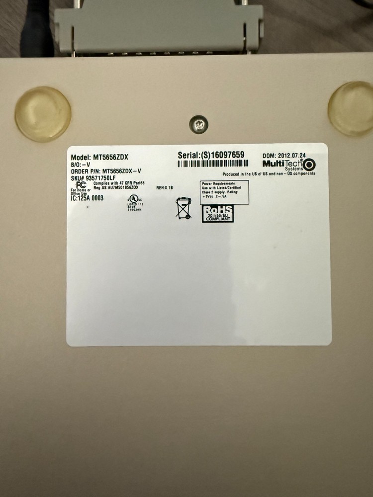 MultiTech Systems MT5656ZDX MultiModem 56 Kbps - A/C POWER TESTED
