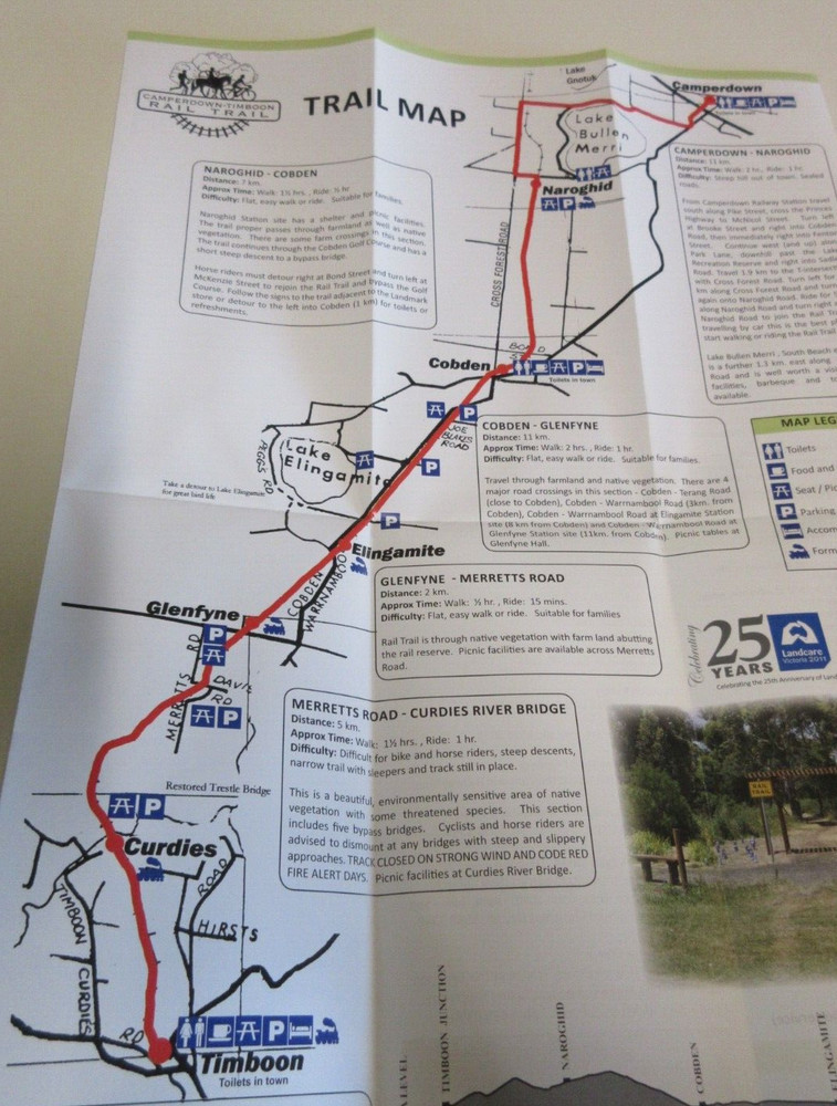 Camperdown to Timboon Rail Trail - 12 Panel Map and Guide - Railway - Victoria
