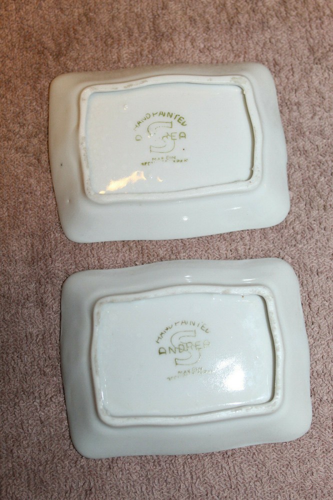 Original WW2 U.S. Occupied Japan Ceramic Three Piece Cigarette Box & Ashtray Set