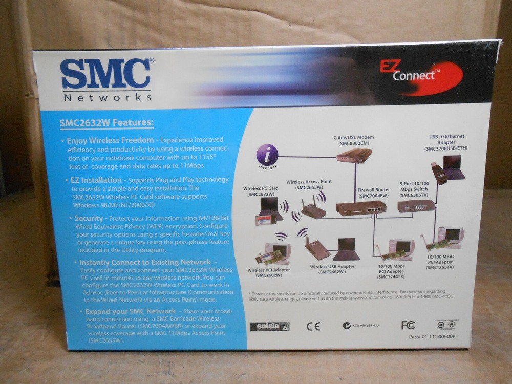 SMC NETWORKS 2.4 GHz WIRELESS PC CARD