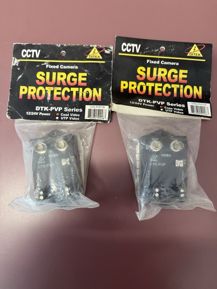 NEW Ditek DTK-PVP27B Fixed Camera Surge Protector CCTV COAX 2-pack