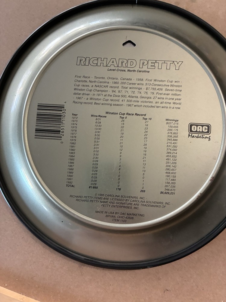 Richard Petty Decorative Tray