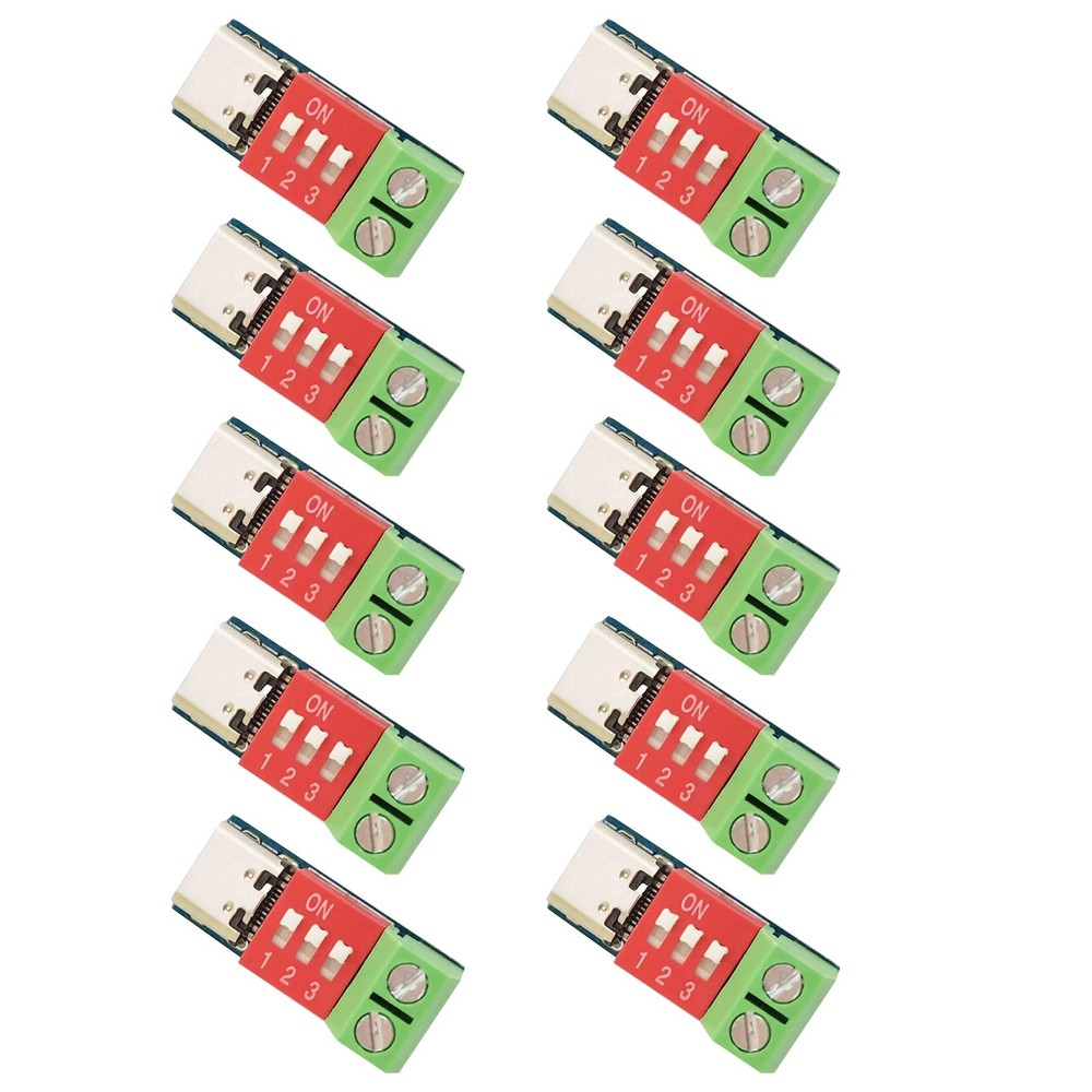 PD Trigger Board 10pcs Set USB-C 100W Adjustable Voltage 20V Max BC1.2 Protocol