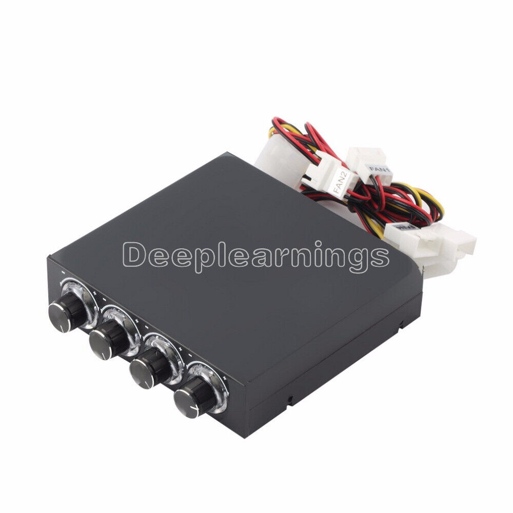3.5 inch PC HDD CPU 4 Channel Fan Speed Controller Led Cooling Front Panel