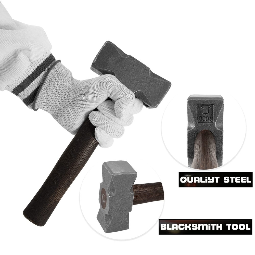 2.2lb Square Forging Hammer Bladesmithing Tool for Farrier Blacksmith Bladesmith