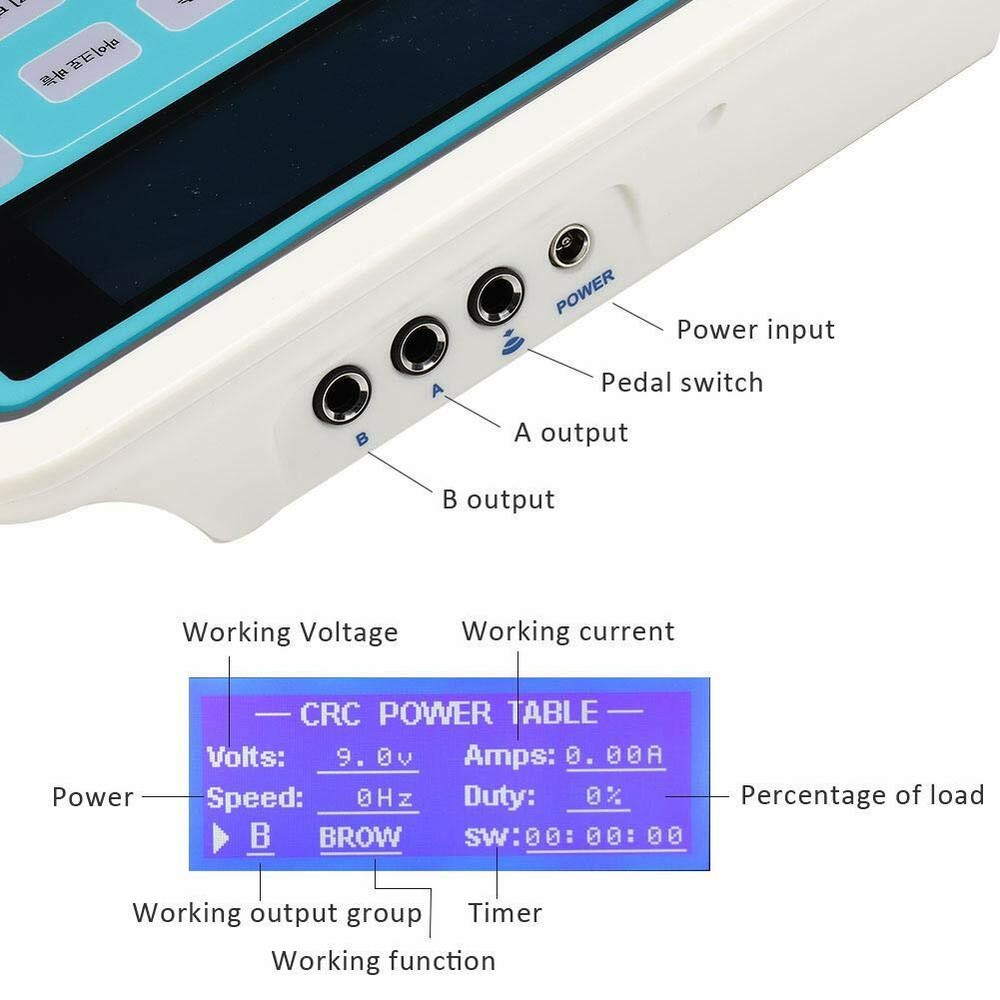 Pro Permanent Makeup Eyebrow Lip Tattoo Machine pen With A9 Panel Cosmetics Kit