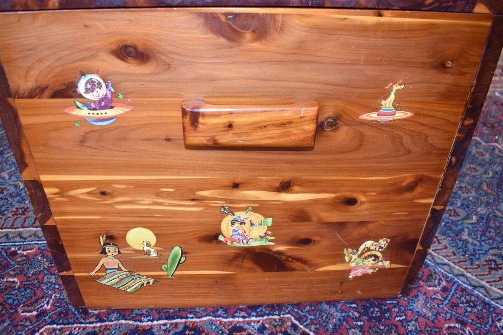 Joey-Antique Solid Cedar Western Chest, Child's Toy Box