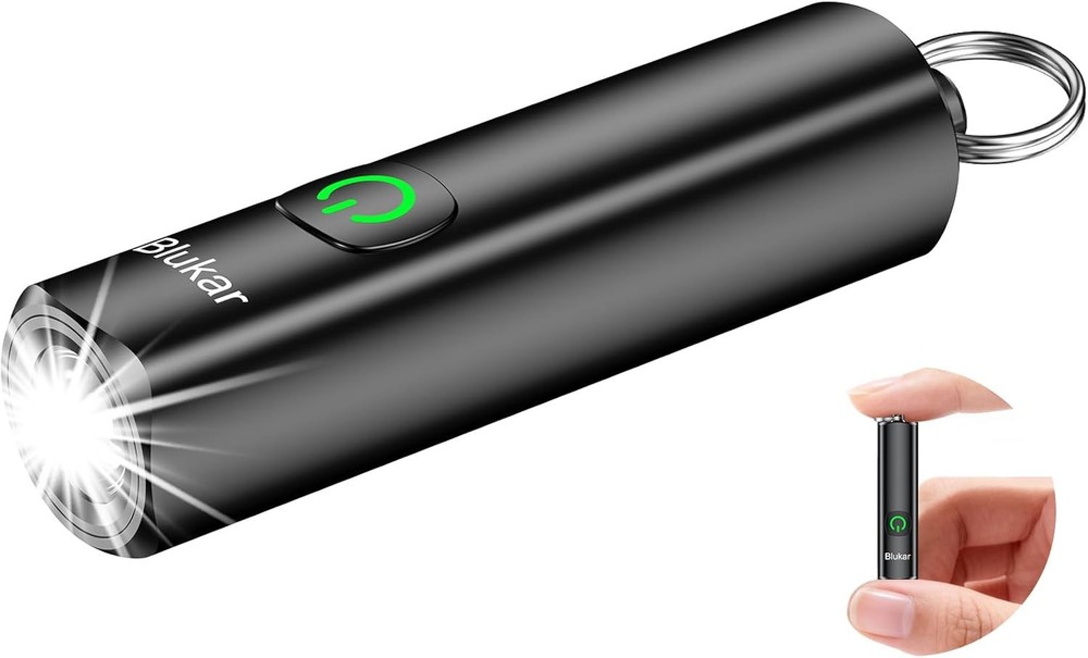 Blukar Rechargeable Keychain Flashlight, 3 Modes Waterproof Portable EDC Light