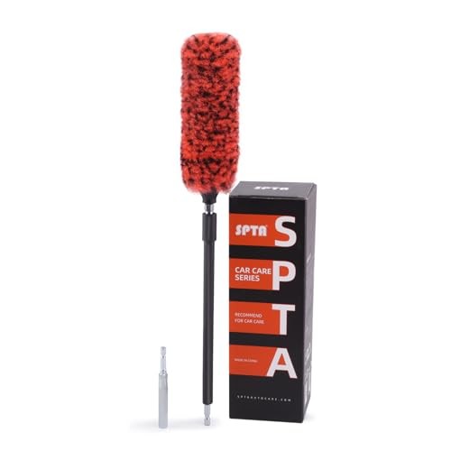 1 Pc Soft Microfiber Extended Reach Rim Drill Wheel Brush,Microfibre Black