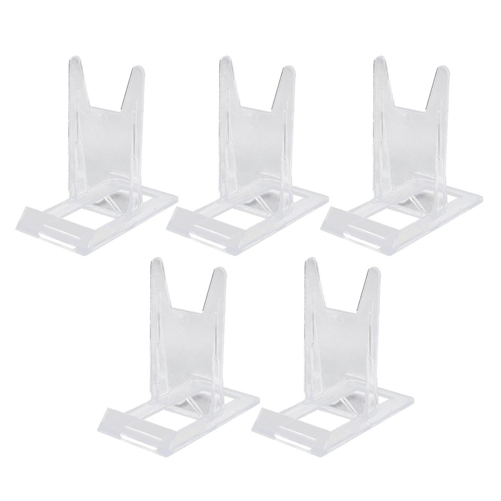 5Pieces Plate Stands Plastic Display Holders Picture Plate Holders Adjustable