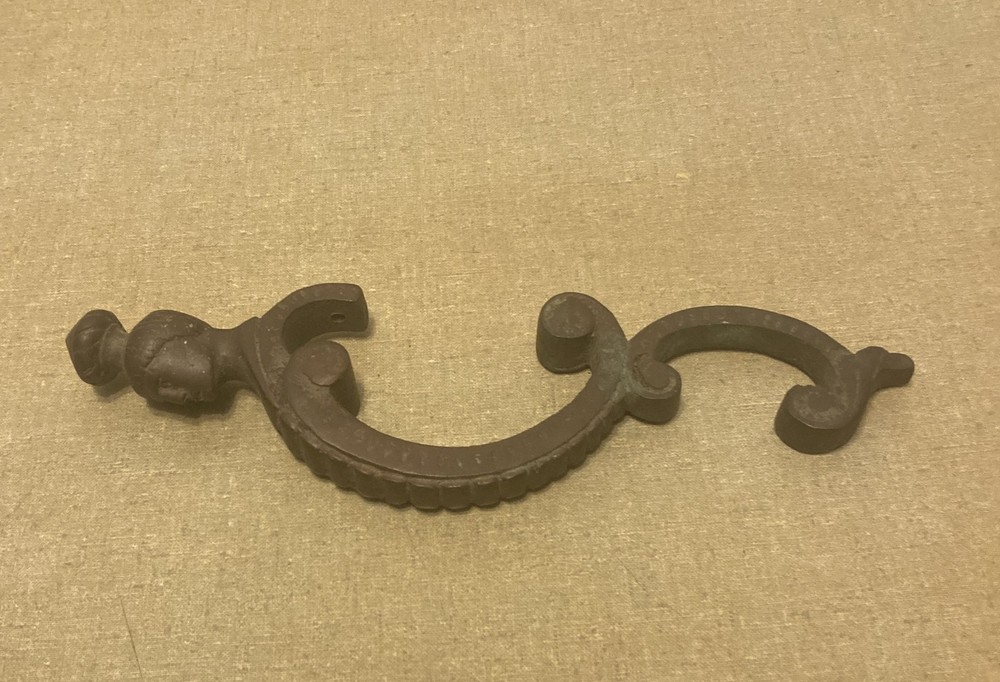 Antique Figural Head Bronze Door Pull Handle ONE ONLY 9 3/4" tall