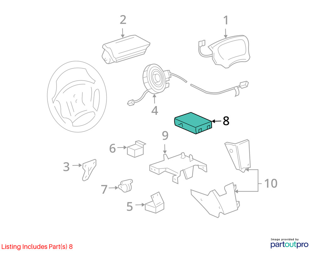 96 CHEVY CORVETTE C4 SRS CONTROL MODULE 16176558
