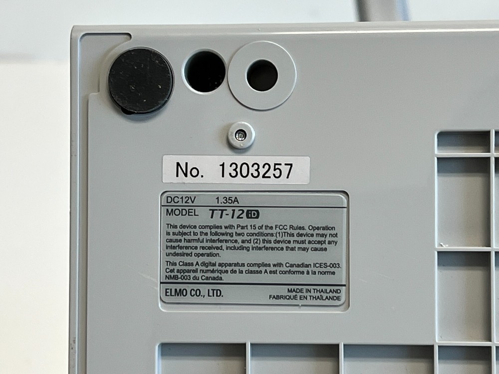 ELMO TT-12iD Document Camera - Does not power up