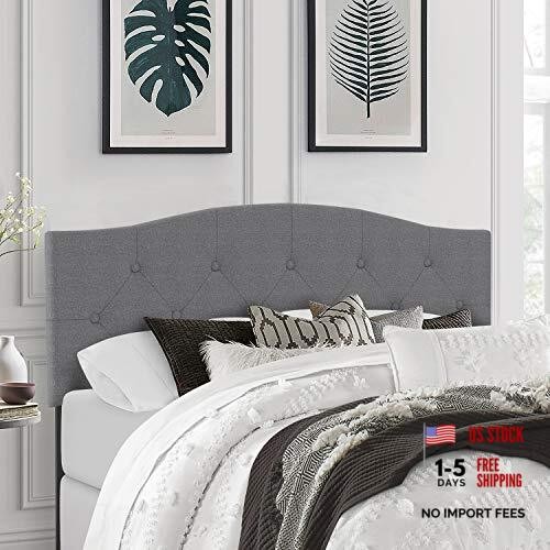 Provence Upholstered Arch Adjustable Full/Queen Headboard Only Glacier Gray