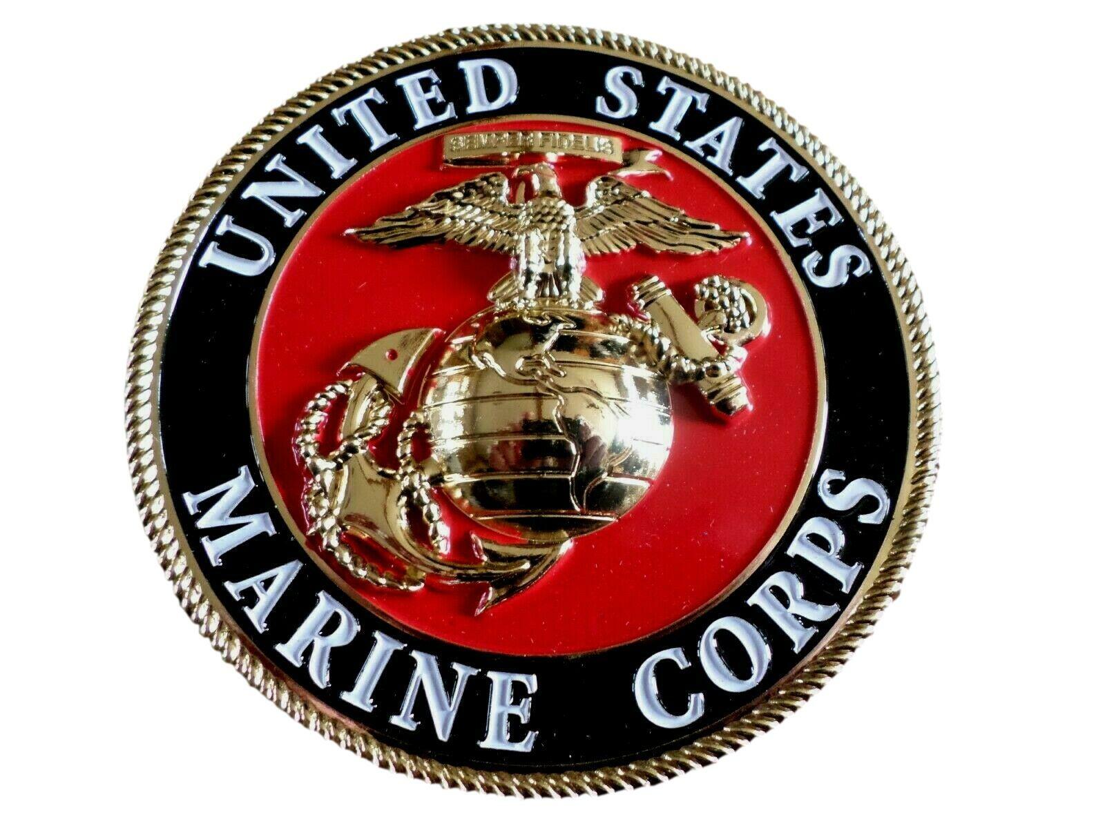 U.S MARINE CORPS EGA USMC METAL MEDALLION ENAMEL SHADOW BOX EMBLEM PLAQUE