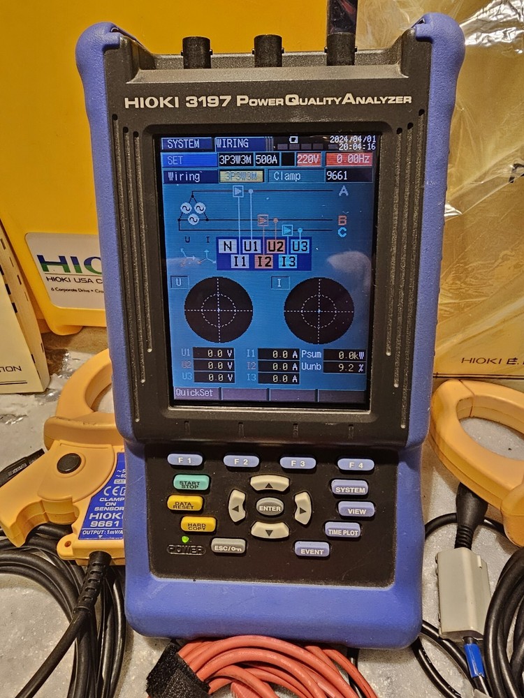 Hioki 3197 Three Phase HandHeld Power Quality Analyzer Meter MINT