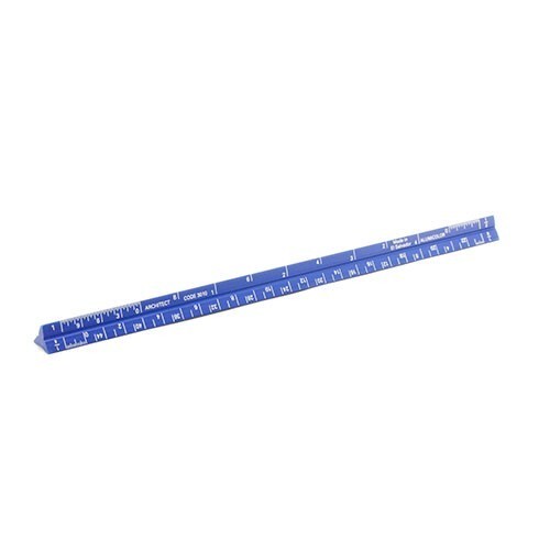 Alumicolor Architect Triangle Pocket Scale Ruler 6" Blue Drafting School Office