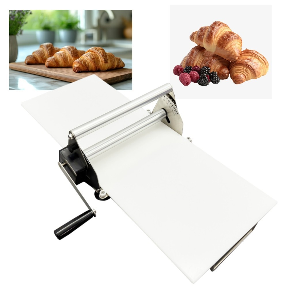 0.04"-0.89" Hand cranked Dough Sheeter Manual Pastry Dough Rolling Machine