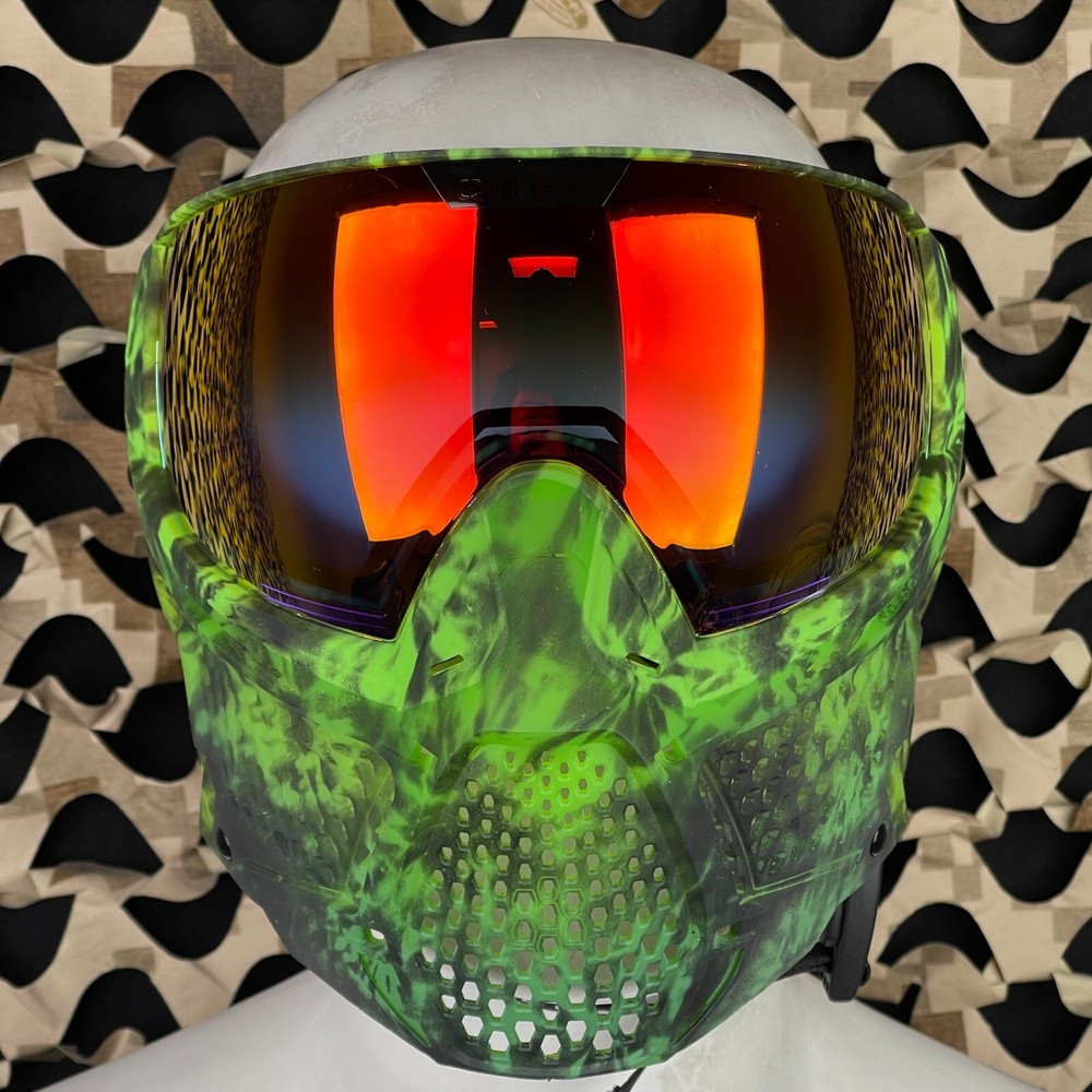 NEW Carbon CRBN Zero GRX Paintball Mask (More Coverage) - Tie-Dye Gecko