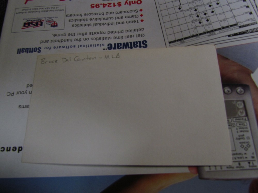 Bruce Dal Canton autographed index card
