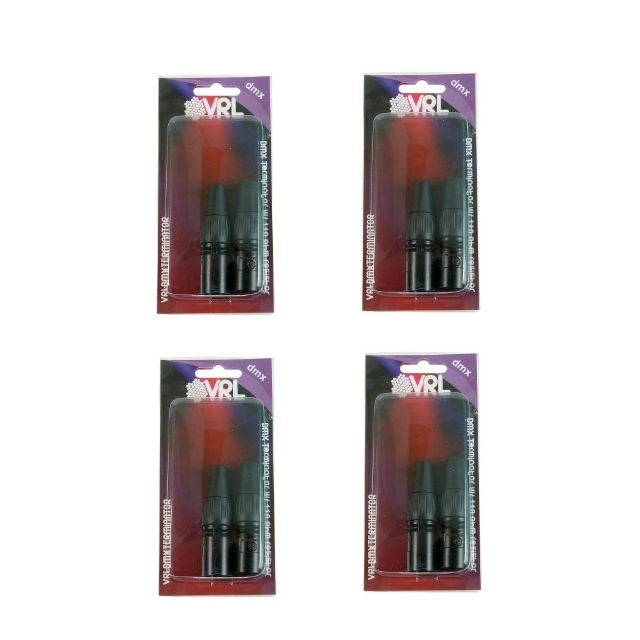 4 VRL DMXTERMINATOR 3 Pin and 5 Pin DMX Data DJ light Controller Terminator Set