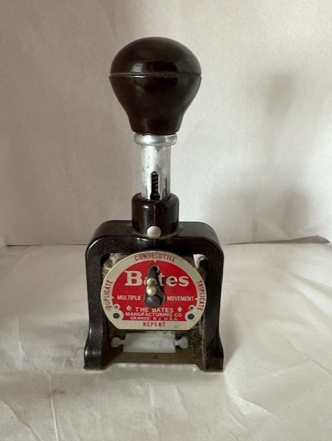 Vintage Bates Automatic Numbering Machine USA, AS-IS