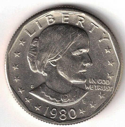 1980-S SBA $1 Uncirculated Susan B. Anthony Dollar Coin!